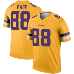 Youth Alan Page Minnesota Vikings No.88 Legend Inverted Jersey - Gold