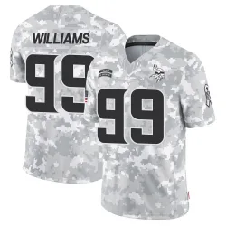 Youth Alex Williams Minnesota Vikings No.99 Limited 2024 Salute to Service Jersey - Arctic Camo