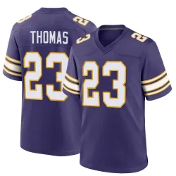 Youth Ambry Thomas Minnesota Vikings No.23 Game Classic Jersey - Purple