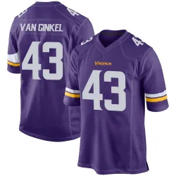 Youth Andrew Van Ginkel Minnesota Vikings No.43 Game Team Color Jersey - Purple