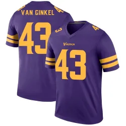 Youth Andrew Van Ginkel Minnesota Vikings No.43 Legend Color Rush Jersey - Purple