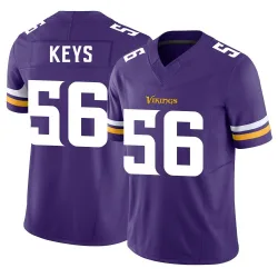Youth Austin Keys Minnesota Vikings No.56 Limited Vapor F.U.S.E. Jersey - Purple
