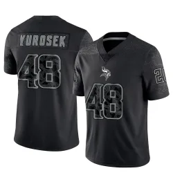 Youth Ben Yurosek Minnesota Vikings No.48 Limited Reflective Jersey - Black