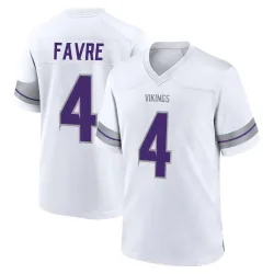 Youth Brett Favre Minnesota Vikings No.4 Game Alternate Jersey - White