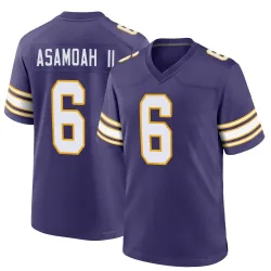 Youth Brian Asamoah II Minnesota Vikings No.6 Game Classic Jersey - Purple