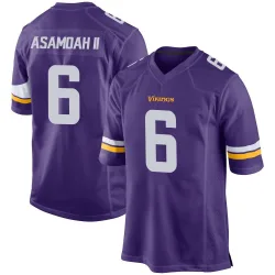 Youth Brian Asamoah II Minnesota Vikings No.6 Game Team Color Jersey - Purple