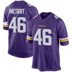 Youth Bryson Nesbit Minnesota Vikings No.46 Game Team Color Jersey - Purple