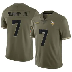 Youth Byron Murphy Jr. Minnesota Vikings No.7 Limited 2022 Salute To Service Jersey - Olive