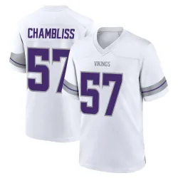 Youth Chaz Chambliss Minnesota Vikings No.57 Game Alternate Jersey - White