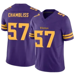 Youth Chaz Chambliss Minnesota Vikings No.57 Limited Alternate Vapor F.U.S.E. Jersey - Purple