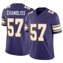 Youth Chaz Chambliss Minnesota Vikings No.57 Limited Classic Vapor F.U.S.E. Jersey - Purple