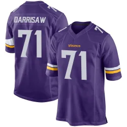 Youth Christian Darrisaw Minnesota Vikings No.71 Game Team Color Jersey - Purple