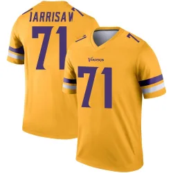 Youth Christian Darrisaw Minnesota Vikings No.71 Legend Inverted Jersey - Gold