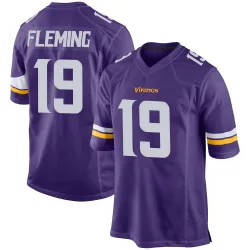 Youth Dontae Fleming Minnesota Vikings No.19 Game Team Color Jersey - Purple