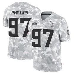 Youth Harrison Phillips Minnesota Vikings No.97 Limited 2024 Salute to Service Jersey - Arctic Camo