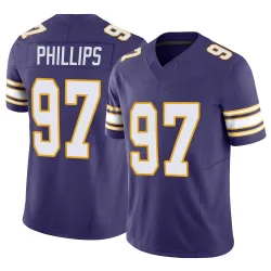 Youth Harrison Phillips Minnesota Vikings No.97 Limited Classic Vapor F.U.S.E. Jersey - Purple