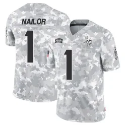 Youth Jalen Nailor Minnesota Vikings No.1 Limited 2024 Salute to Service Jersey - Arctic Camo