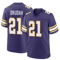 Youth Jeff Okudah Minnesota Vikings No.21 Game Classic Jersey - Purple