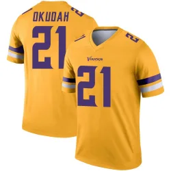 Youth Jeff Okudah Minnesota Vikings No.21 Legend Inverted Jersey - Gold