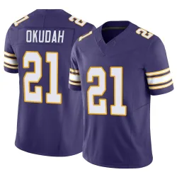 Youth Jeff Okudah Minnesota Vikings No.21 Limited Classic Vapor F.U.S.E. Jersey - Purple