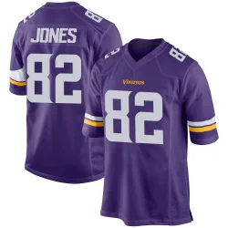 Youth Jeshaun Jones Minnesota Vikings No.82 Game Team Color Jersey - Purple