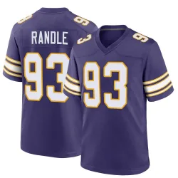 Youth John Randle Minnesota Vikings No.93 Game Classic Jersey - Purple