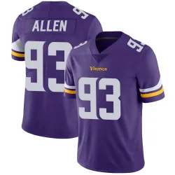 Youth Jonathan Allen Minnesota Vikings No.93 Limited Team Color Vapor Untouchable Jersey - Purple