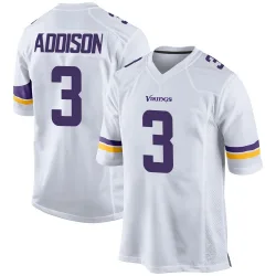 Youth Jordan Addison Minnesota Vikings No.3 Game Jersey - White