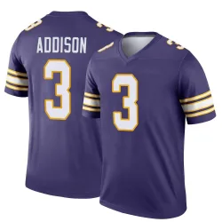 Youth Jordan Addison Minnesota Vikings No.3 Legend Classic Jersey - Purple