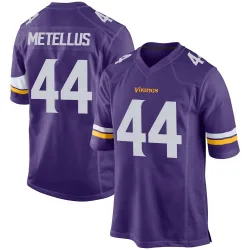 Youth Josh Metellus Minnesota Vikings No.44 Game Team Color Jersey - Purple