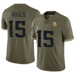 Youth Josh Rosen Minnesota Vikings No.15 Limited 2022 Salute To Service Jersey - Olive