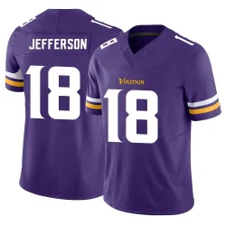 Youth Justin Jefferson Minnesota Vikings No.18 Limited Vapor F.U.S.E. Jersey - Purple