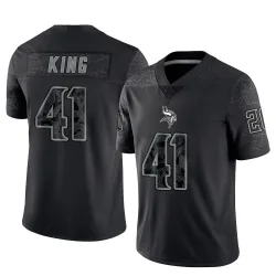 Youth Kobe King Minnesota Vikings No.41 Limited Reflective Jersey - Black