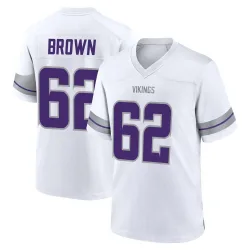 Youth Logan Brown Minnesota Vikings No.62 Game Alternate Jersey - White