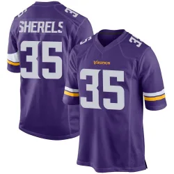 Youth Marcus Sherels Minnesota Vikings No.35 Game Team Color Jersey - Purple