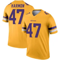 Youth Matt Harmon Minnesota Vikings No.47 Legend Inverted Jersey - Gold