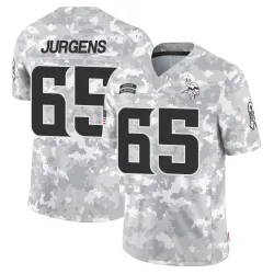 Youth Michael Jurgens Minnesota Vikings No.65 Limited 2024 Salute to Service Jersey - Arctic Camo