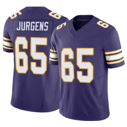 Youth Michael Jurgens Minnesota Vikings No.65 Limited Classic Vapor F.U.S.E. Jersey - Purple