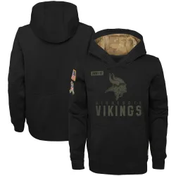 Youth Minnesota Vikings No. 2020 Salute to Service Pullover Performance Hoodie - Black
