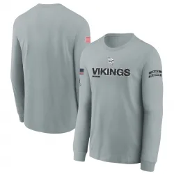 Youth Minnesota Vikings No. 2024 Salute To Service Long Sleeve T-Shirt - Gray