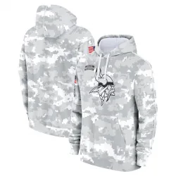 Youth Minnesota Vikings No. 2024 Salute To Service Pullover Hoodie - White/Gray