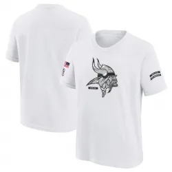 Youth Minnesota Vikings No. 2024 Salute To Service T-Shirt - White