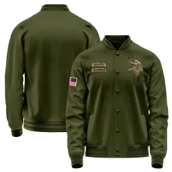 Youth Minnesota Vikings No. Salute to Service Sideline Performance Jacket - Olive