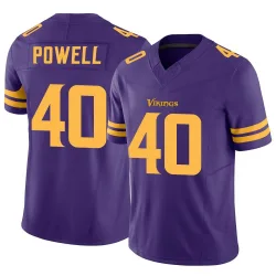 Youth Mishael Powell Minnesota Vikings No.40 Limited Alternate Vapor F.U.S.E. Jersey - Purple