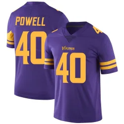 Youth Mishael Powell Minnesota Vikings No.40 Limited Color Rush Jersey - Purple