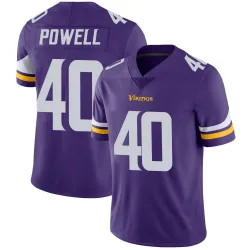 Youth Mishael Powell Minnesota Vikings No.40 Limited Team Color Vapor Untouchable Jersey - Purple