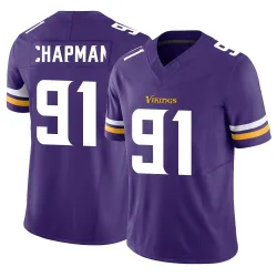 Youth Oscar Chapman Minnesota Vikings No.91 Limited Vapor F.U.S.E. Jersey - Purple