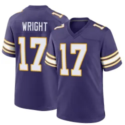 Youth Ryan Wright Minnesota Vikings No.17 Game Classic Jersey - Purple