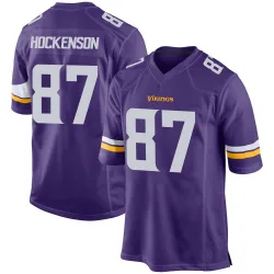Youth T.J. Hockenson Minnesota Vikings No.87 Game Team Color Jersey - Purple