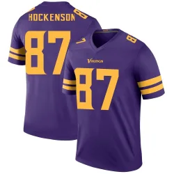 Youth T.J. Hockenson Minnesota Vikings No.87 Legend Color Rush Jersey - Purple
